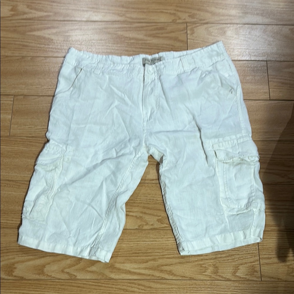 Men's White Cargo Shorts XXL